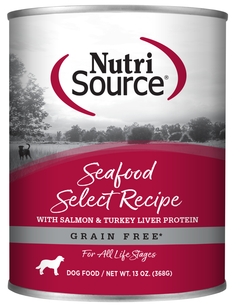 NutriSource Seafood Select Grain Free Wet Dog Food, Size: 12.3oz