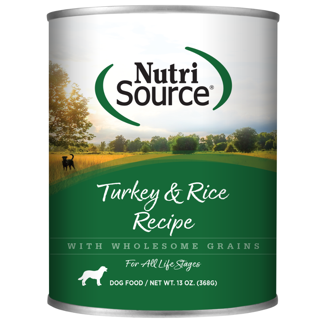 NutriSource Turkey and Rice Wet Dog Food, Size: 13OZ