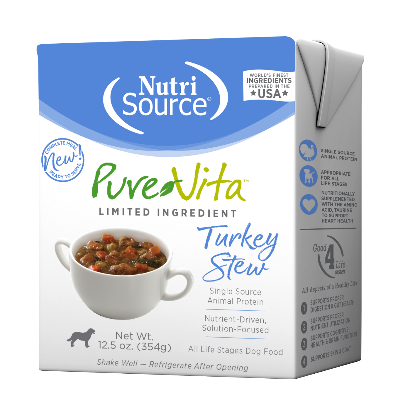 PureVita Turkey Stew Wet Dog Food, Size: 12.5OZ