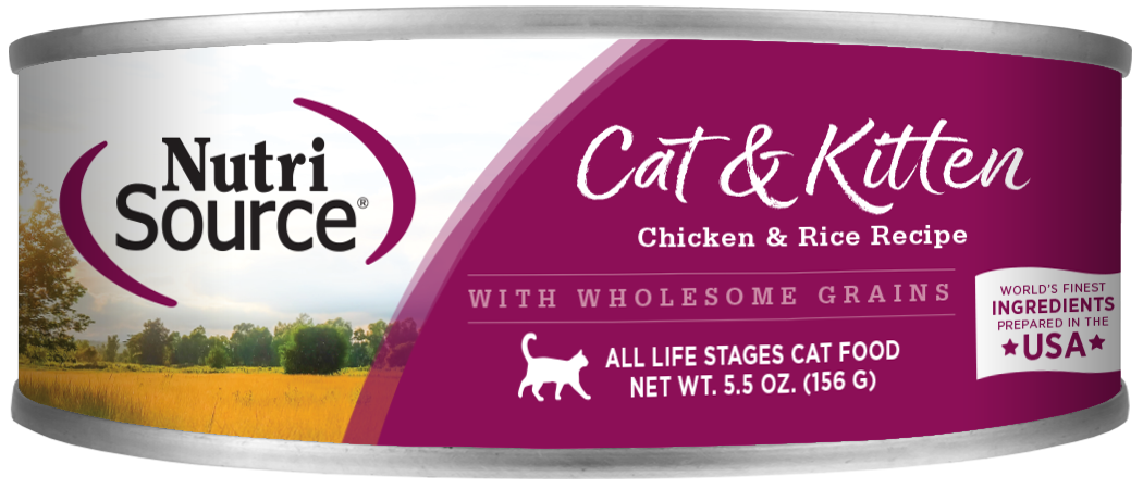 NutriSource Cat &amp; Kitten Chicken and Rice Wet Cat Food, Size: 5.5OZ