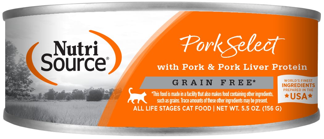 NutriSource Pork Select Grain Free Wet Cat Food, Size: 5.5OZ