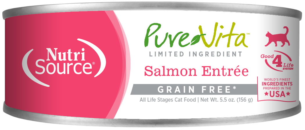PureVita Salmon Entree Grain Free Wet Cat Food, Size: 5.5OZ