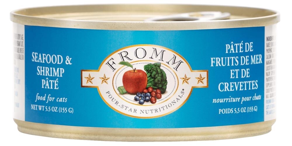 Fromm Four-Star Seafood and Shrimp Pâté Wet Cat Food, Size: 5.5OZ