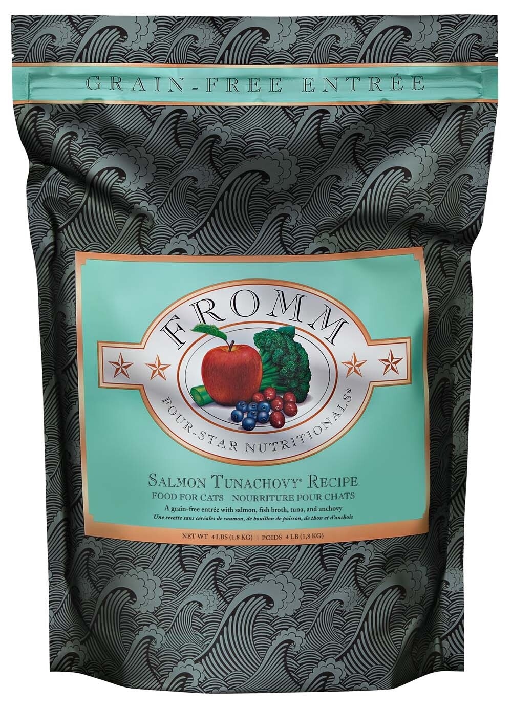 Fromm Four-Star Salmon Tunachovy Grain Free Dry Cat Food, Size: 4LB