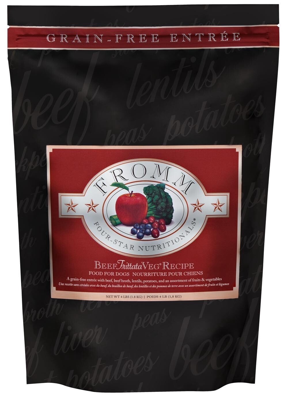 Fromm Four-Star Beef Frittata Veg Grain Free Dry Dog Food, Size: 4LB