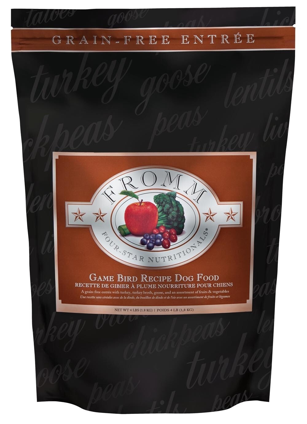 Fromm Four-Star Game Bird Grain Free Dry Dog Food, Size: 4LB