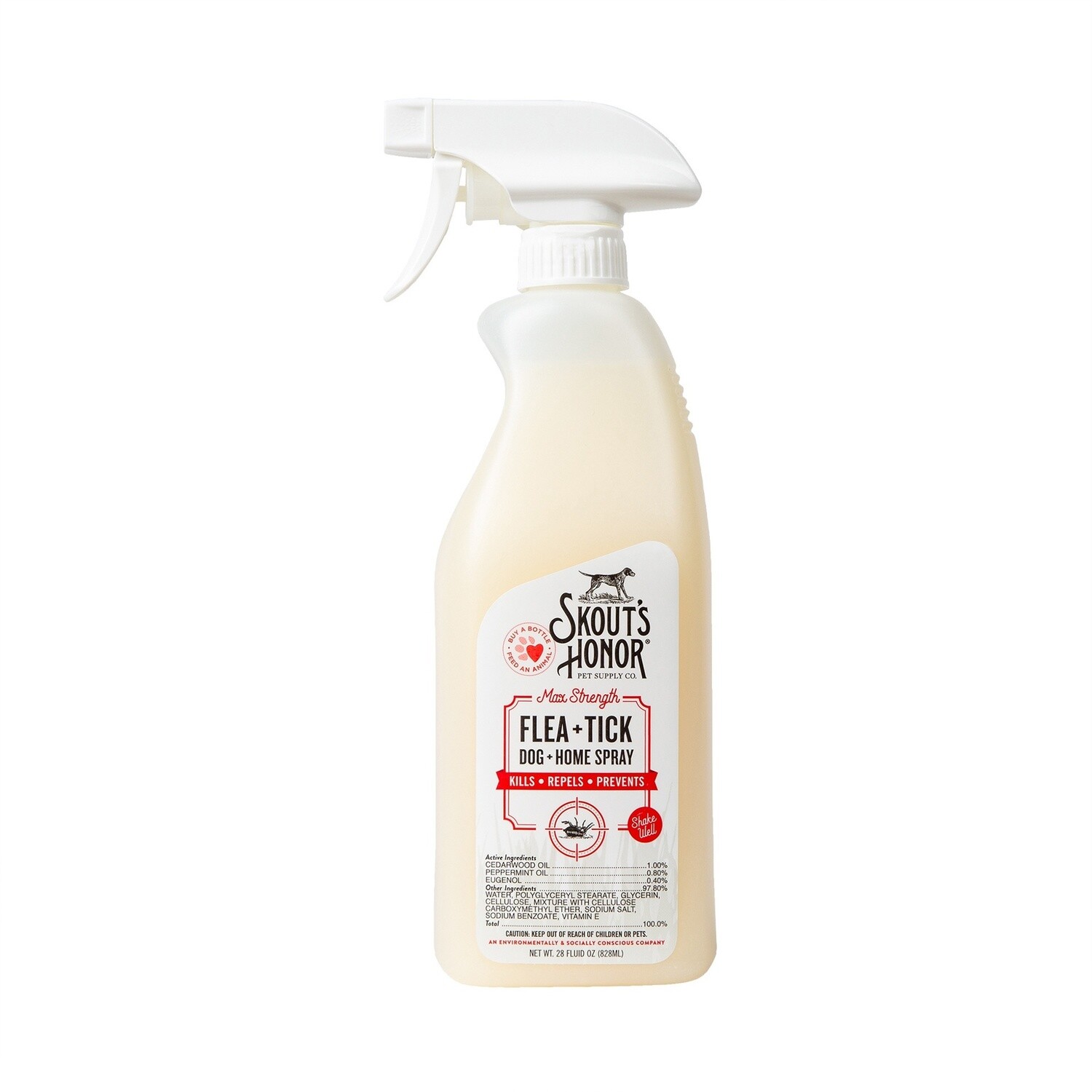 Skout&#39;s Honor Max Strength Flea &amp; Tick Dog and Home Spray, Size: 28OZ