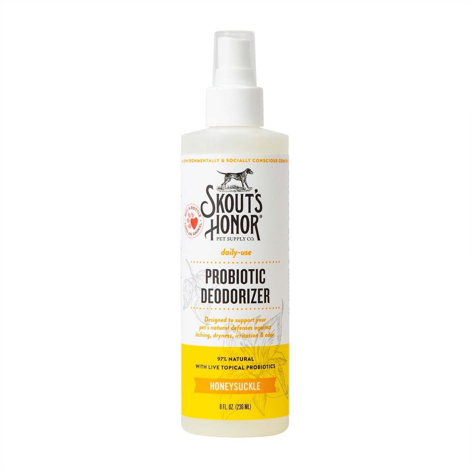 Skout&#39;s Honor Probiotic Deodorizer Spray Dogs, Size: 8OZ, Scent: Honey sckl