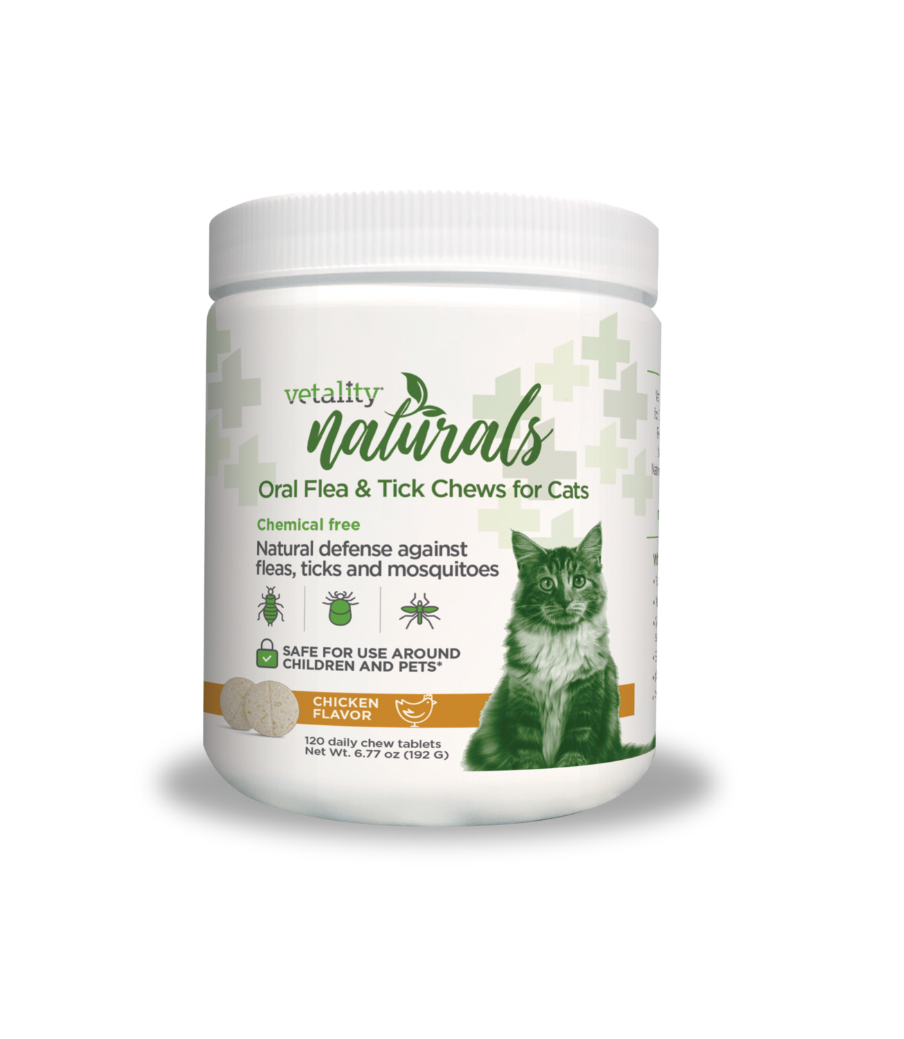 Vetality Naturals Oral Flea &amp; Tick Chews for Cats, Size: 120 Count