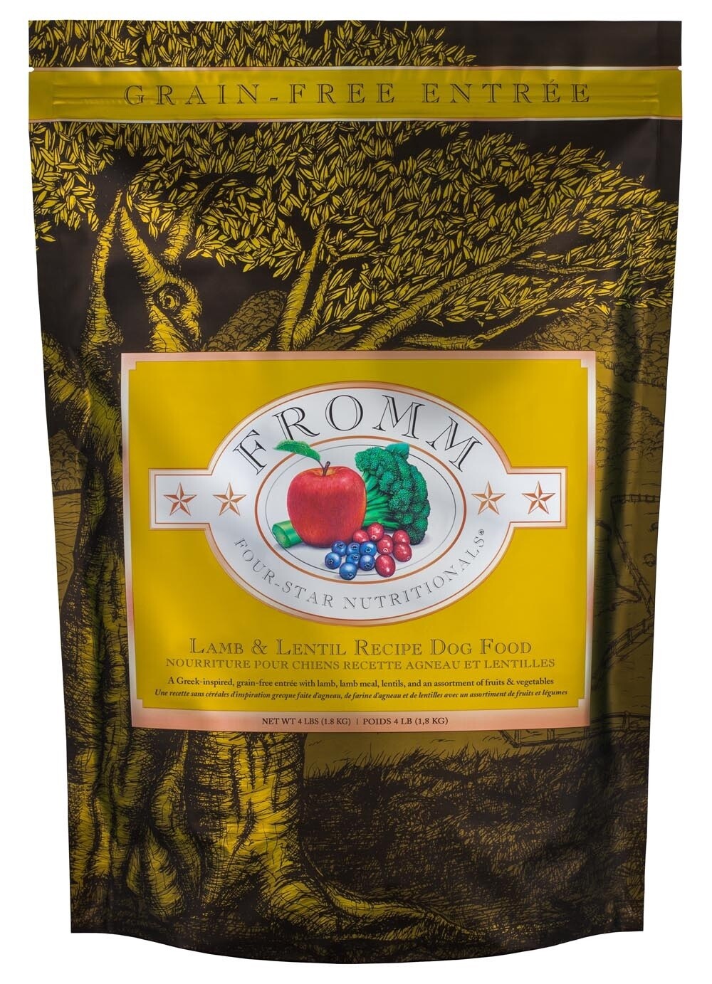 Fromm Four-Star Lamb and Lentil Grain Free Dry Dog Food, Size: 4LB