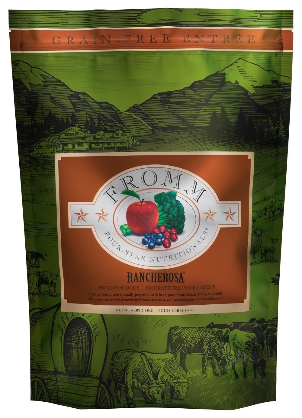Fromm Four-Star Rancherosa Grain Free Dry Dog Food, Size: 4LB