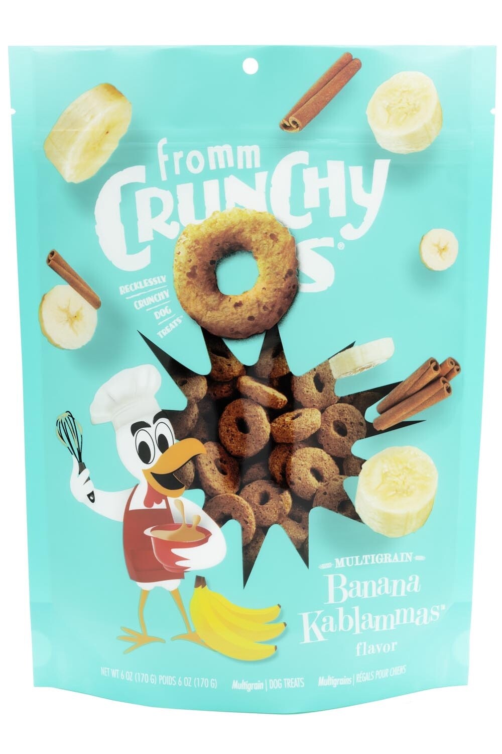 Fromm Crunchy O&#39;s Dog Treats, Size: 6OZ, Flavor: Banana Kablammas