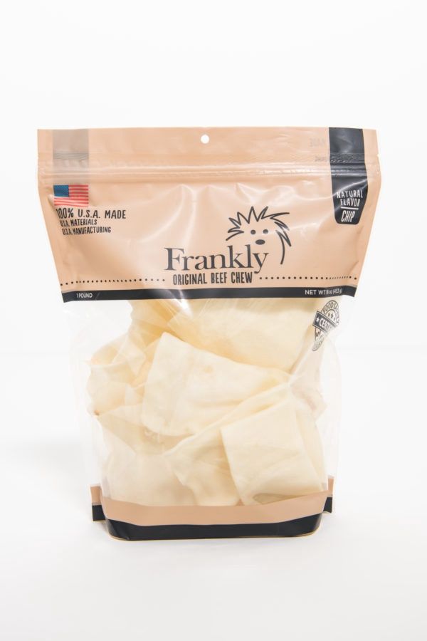 Frankly Beef Collagen Chips Dog Chews, Flavor: Natural