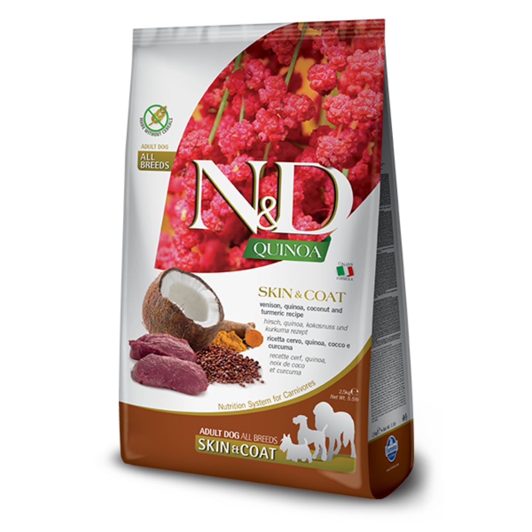 Farmina N&amp;D Quinoa Skin &amp; Coat Venison Dry Dog Food, Package Size: 5.5LB