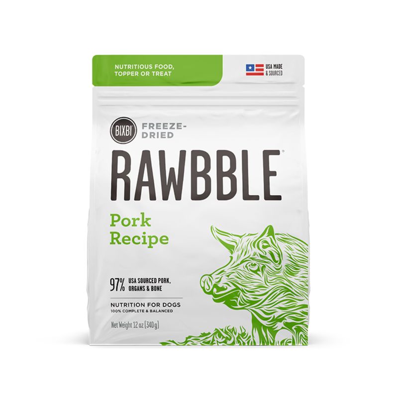 Bixbi Rawbble Pork Recipe Freeze-Dried Food for Dogs