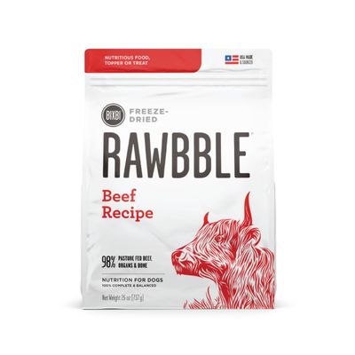 Bixbi Rawbble Beef Recipe Freeze-Dried Food for Dogs