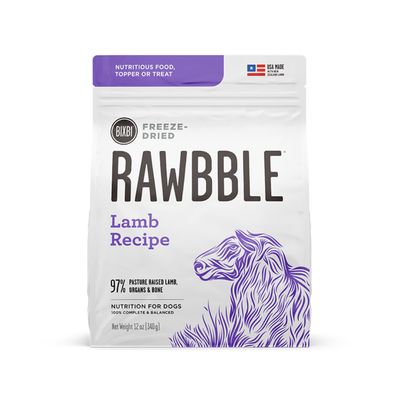 Bixbi Rawbble Lamb Recipe Freeze-Dried Food for Dogs