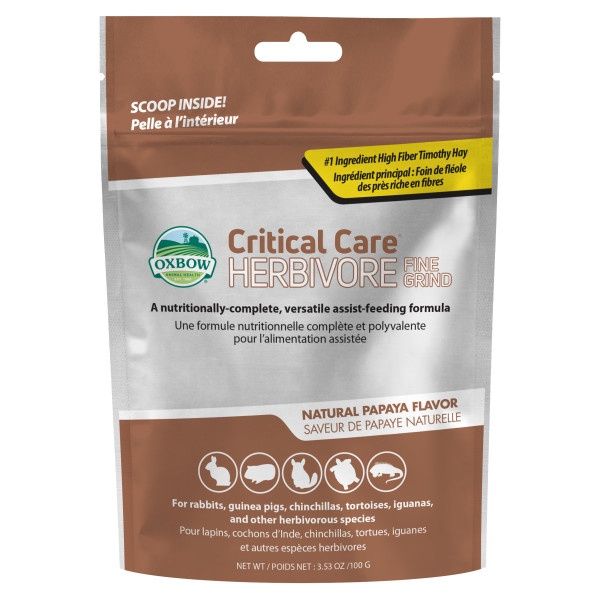 Oxbow Critical Care Herbivore Fine Grind, Package Size: 100g, Formula: Papaya