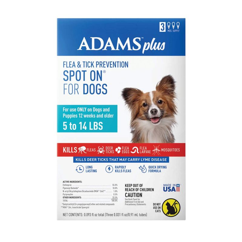 Adams Plus Flea &amp; Tick Prevention Spot On for Dogs