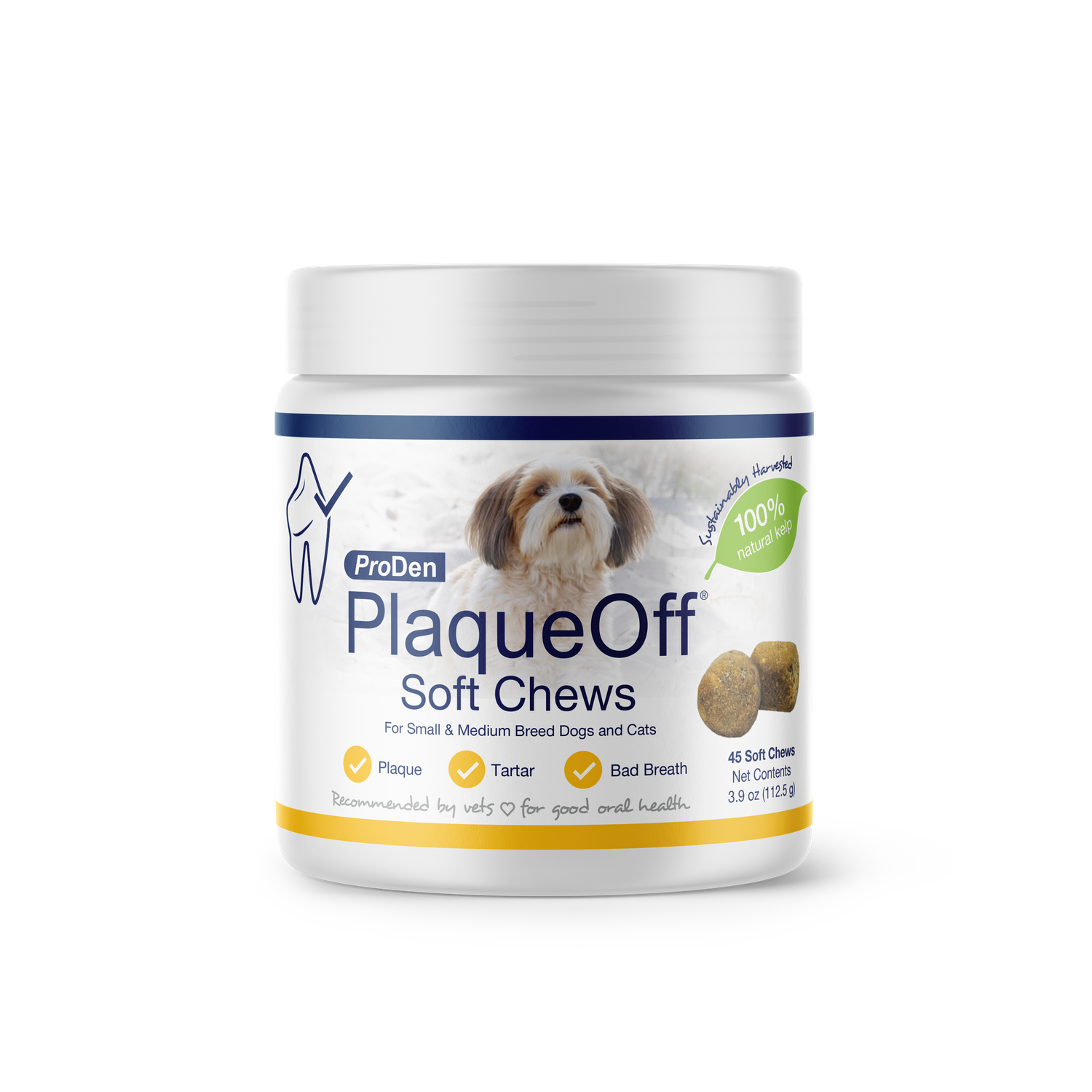 ProDen PlaqueOff Soft Chews for Dogs, Dog Size: Small/Medium Breed, Package Size: 45 Count