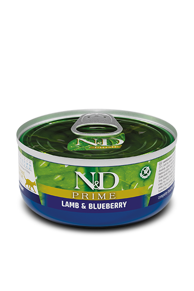 Farmina N&amp;D Prime Grain Free Lamb and Blueberry Wet Cat Food, Size: 2.5oz
