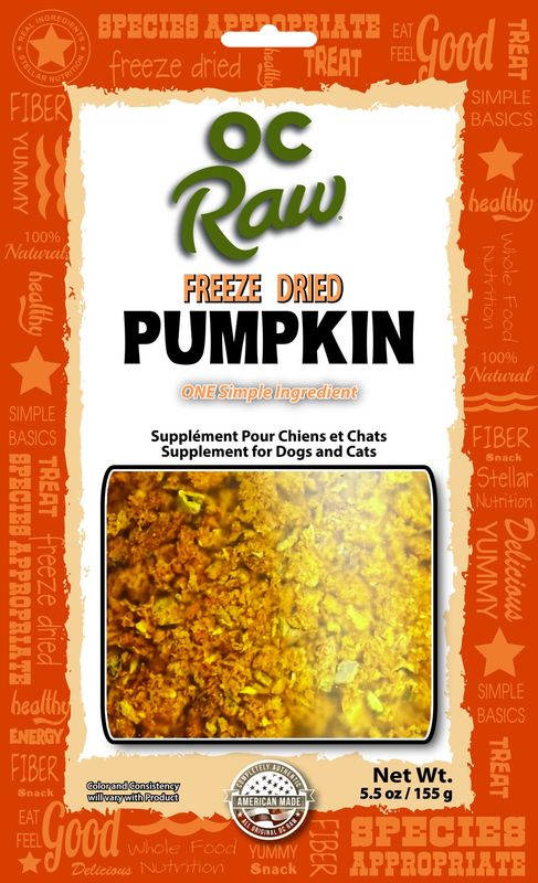 OC Raw Freeze Dried Pumpkin Supplement for Dogs and Cats