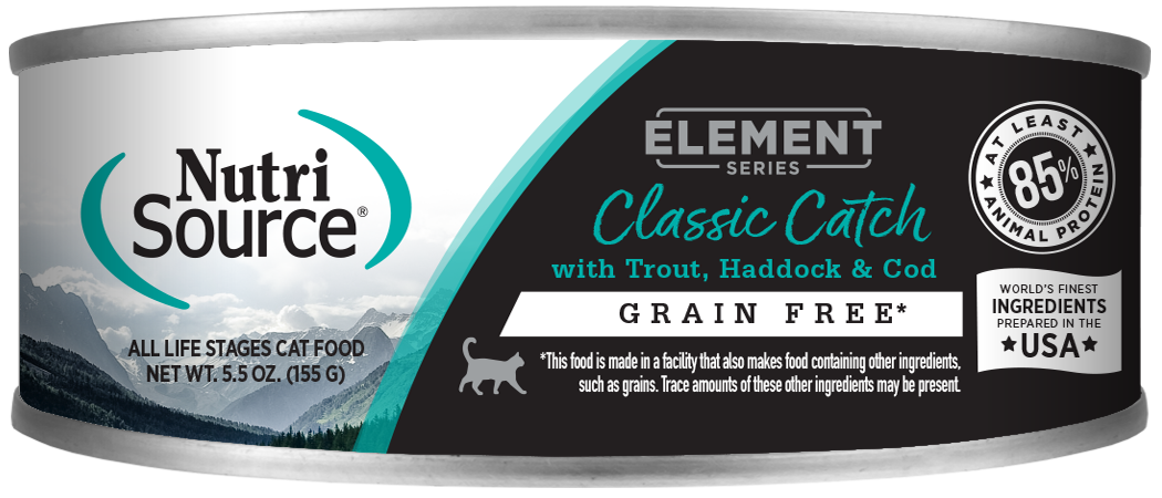 NutriSource Element Classic Catch Grain Free Wet Cat Food, Package Size: 5.5oz Can