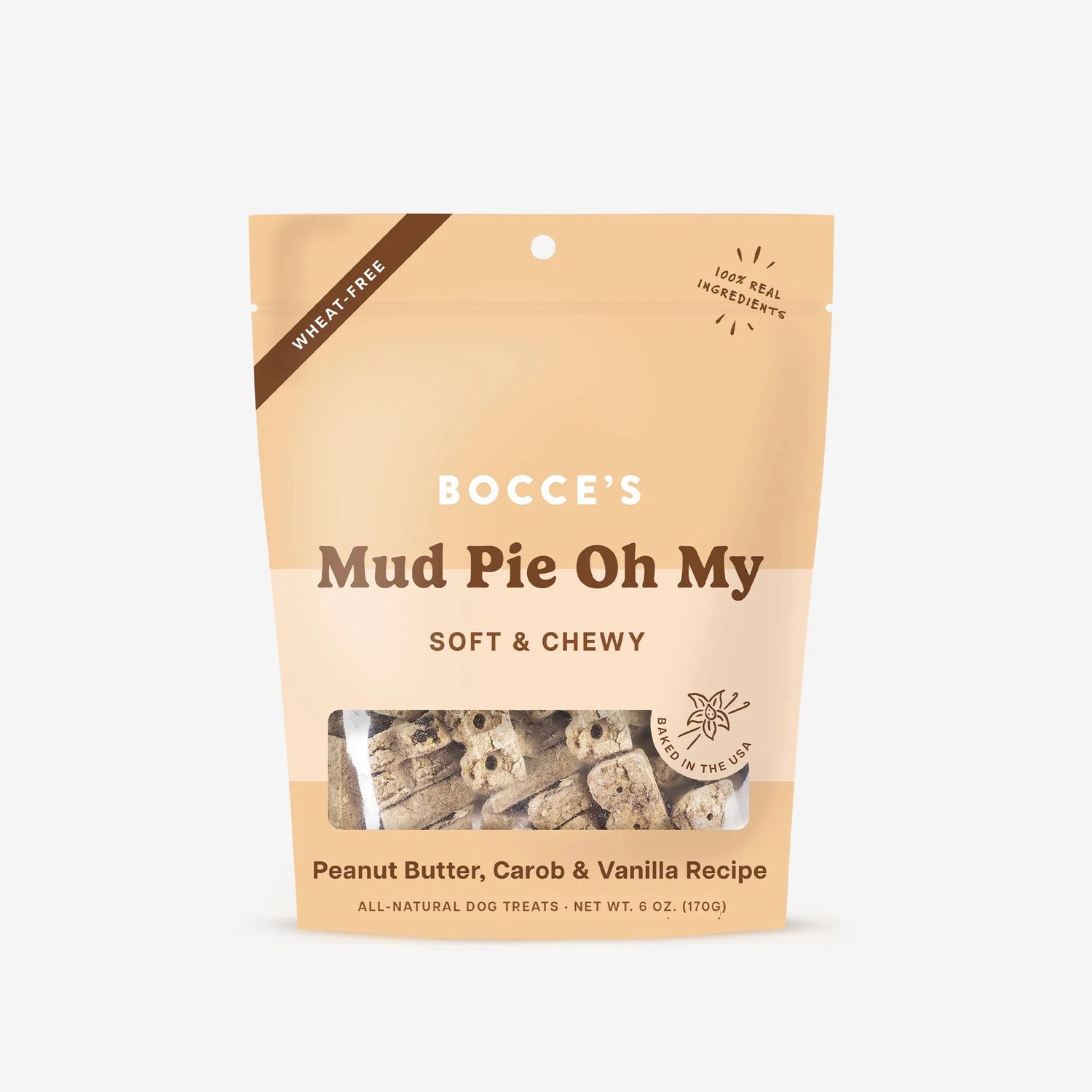 Bocce&#39;s Mud Pie Oh My Soft &amp; Chewy Dog Treats, Package Size: 6oz
