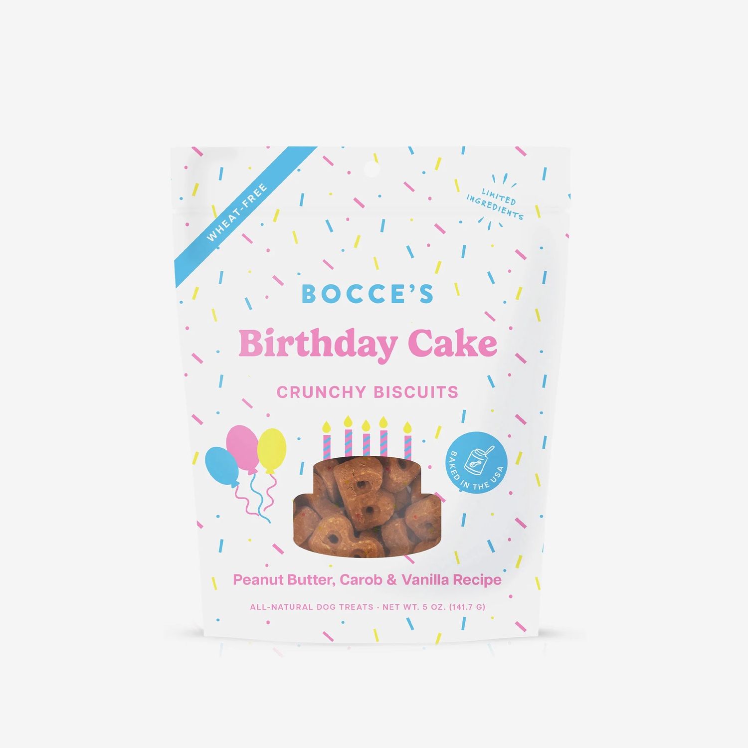 Bocce&#39;s Birthday Cake Biscuits Dog Treats, Package Size: 5oz
