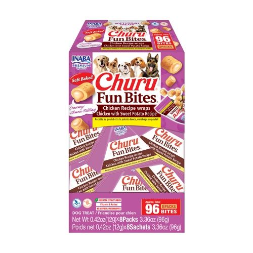 Churu Fun Bites 3.36oz, Package Size: 8 pack, Flavor: Chicken &amp; Sweet Potato