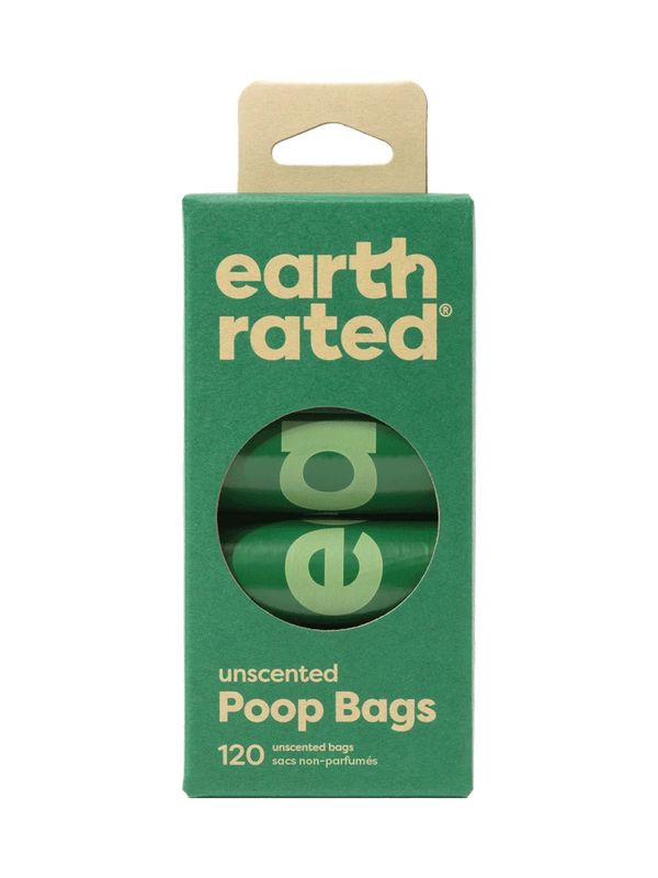Earth Rated Poop Bags Refill Rolls 120 Bags (8 Rolls)