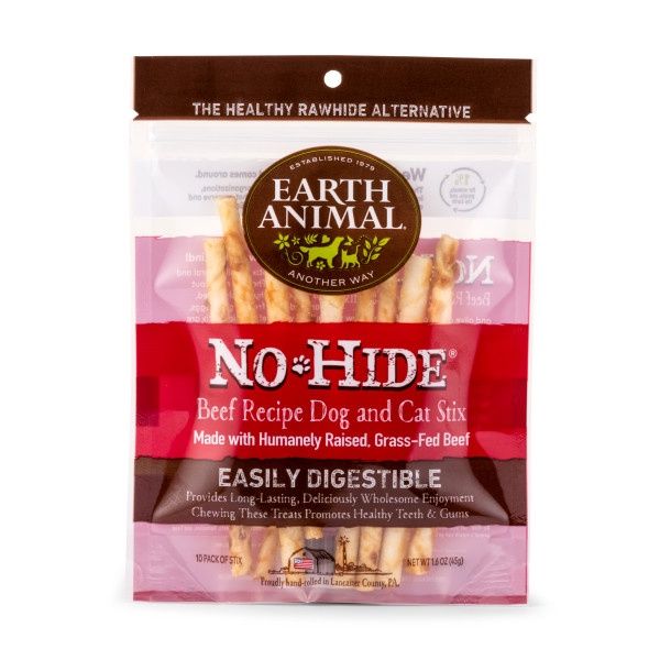 Earth Animal No Hide Stix, Flavor: Beef, Size: 10 Count