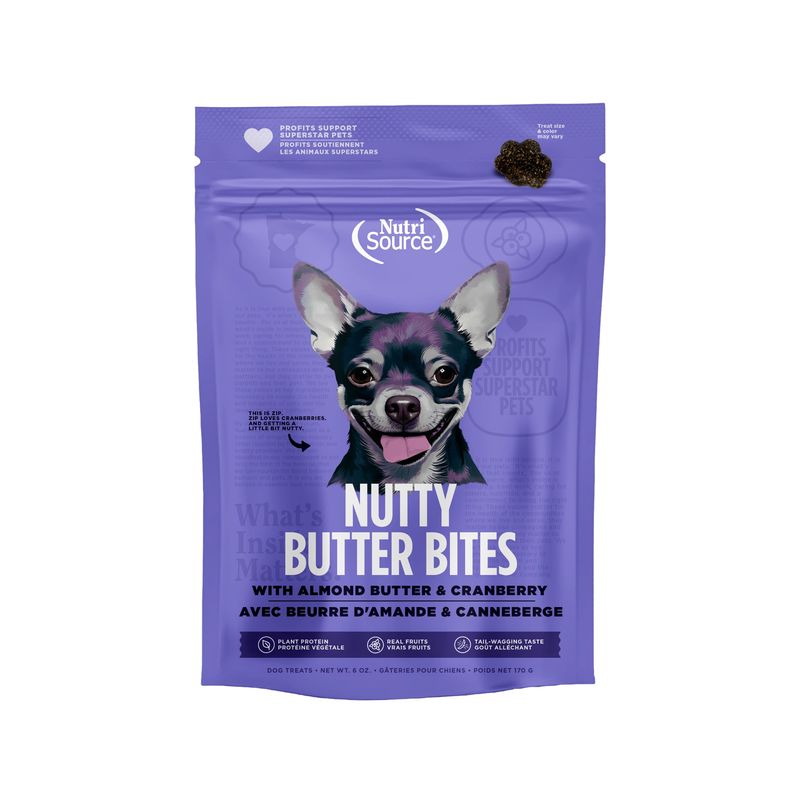 NutriSource Nutty Butter Bites Almond Butter &amp; Cranberry Dog Treats