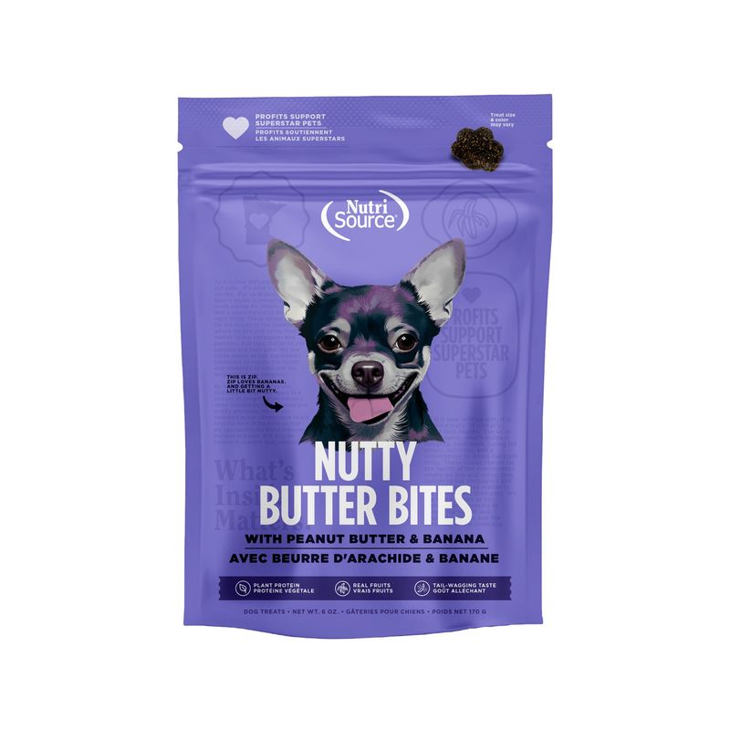 NutriSource Nutty Butter Bites Peanut Butter &amp; Banana Dog Treats