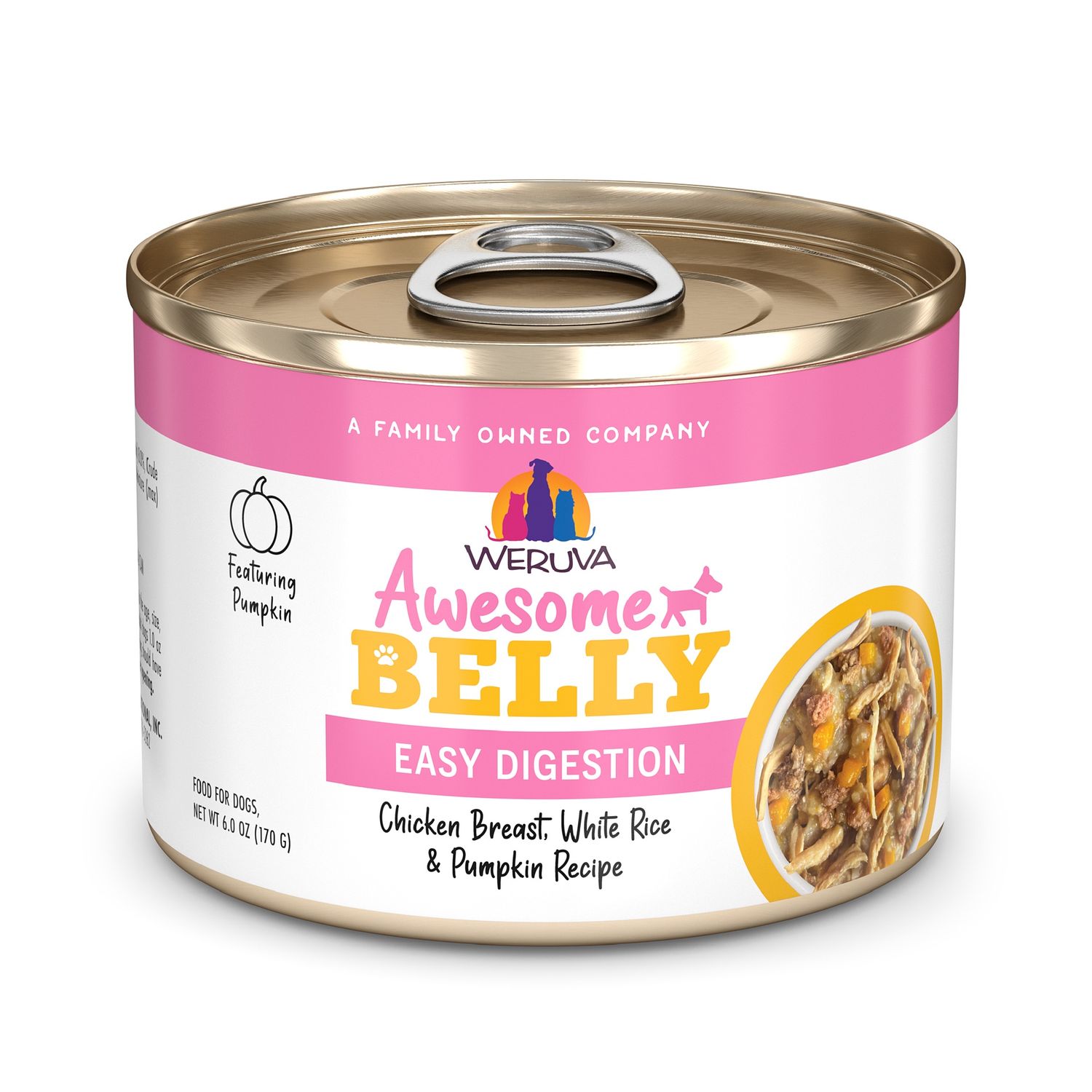 Weruva Awesome Belly Chicken, Rice, &amp; Pumpkin Dog Food, Package Size: 6oz