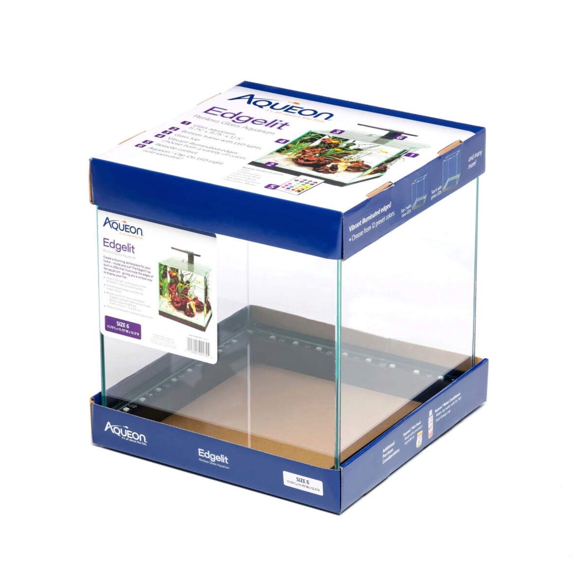 Aqueon Edgelit Rimless Cube Aquarium