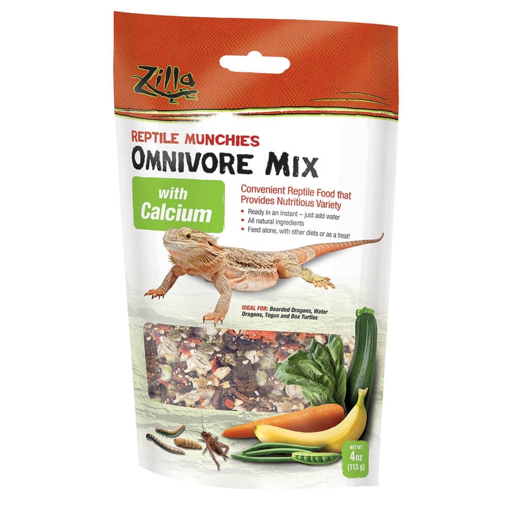 Zilla Reptile Munchies Omnivore Mix with Calcium, Package Size: 4oz