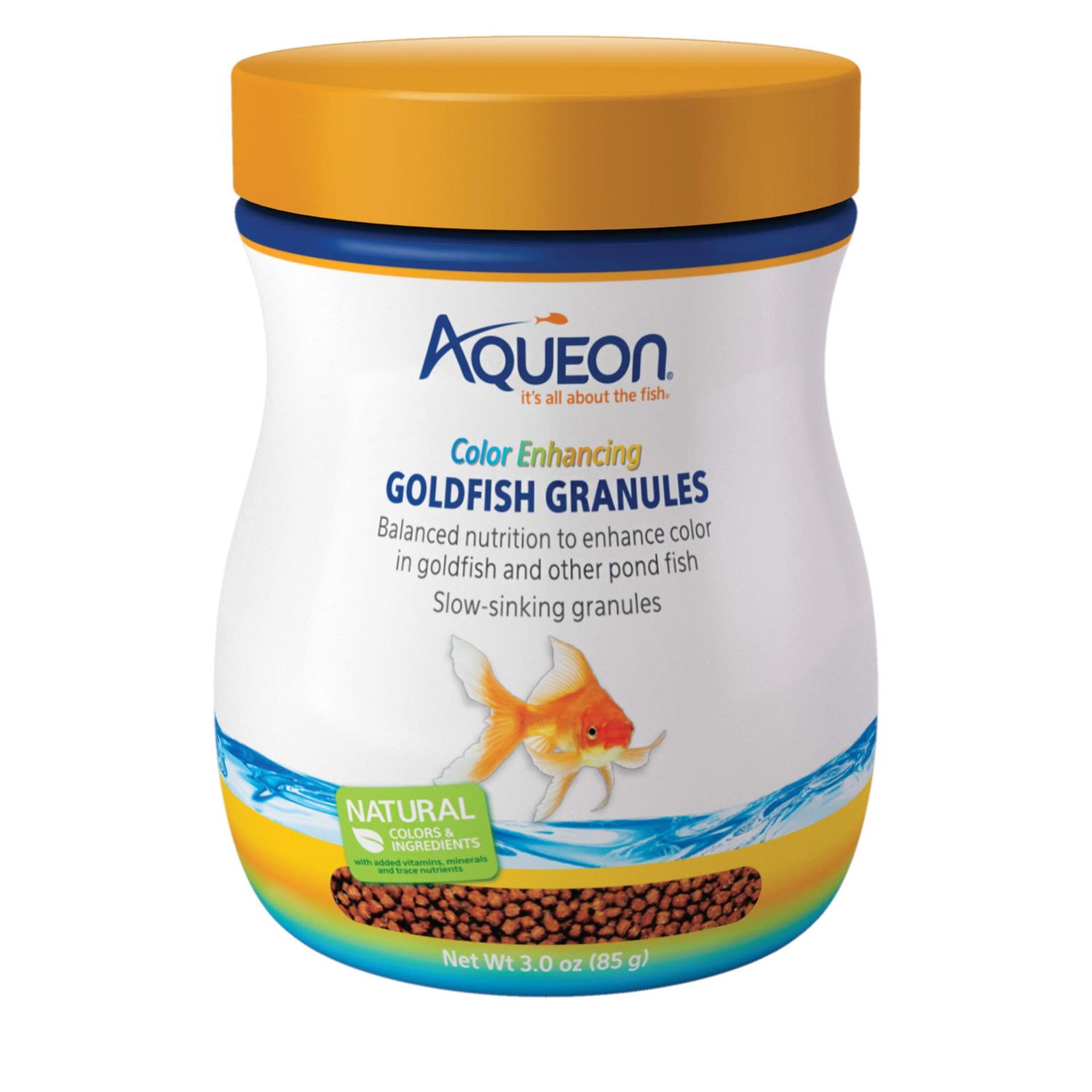 Aqueon Color Enhancing Goldfish Granules Fish Food, Size: 3oz