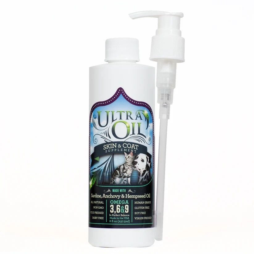 Ultra Oil Skin and Coat Supplement for Dogs and Cats, Size: 8oz