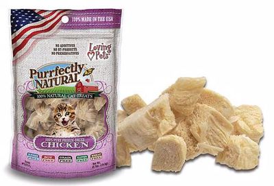 Loving Pets Purrfectly Natural Freeze Dried Chicken Cat Treat .6oz.