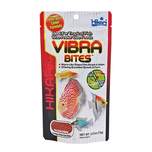 Hikari Vibra Bites Fish Food, Size: Regular Sticks, Package Size: 2.57oz