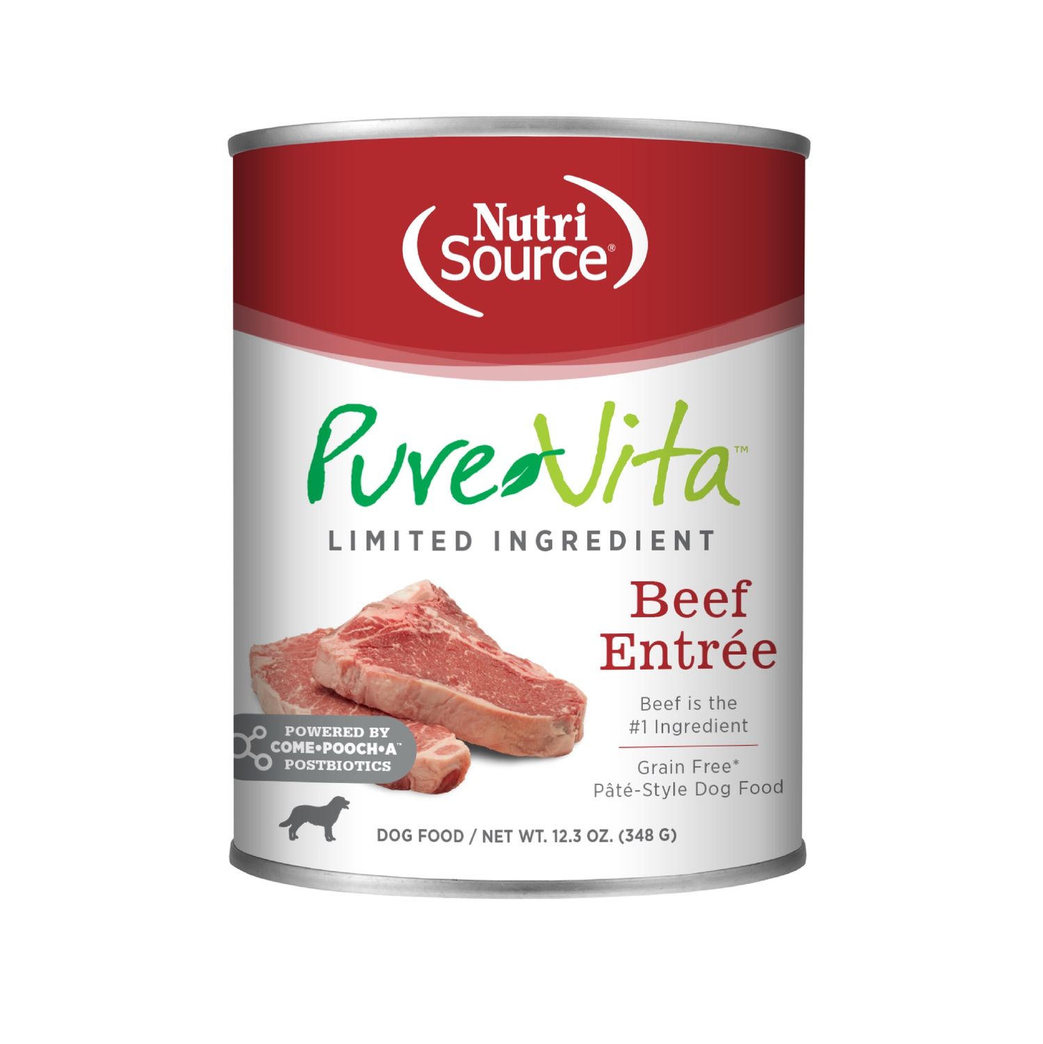 PureVita Beef Entree Grain Free Wet Dog Food, Size: 12.3oz