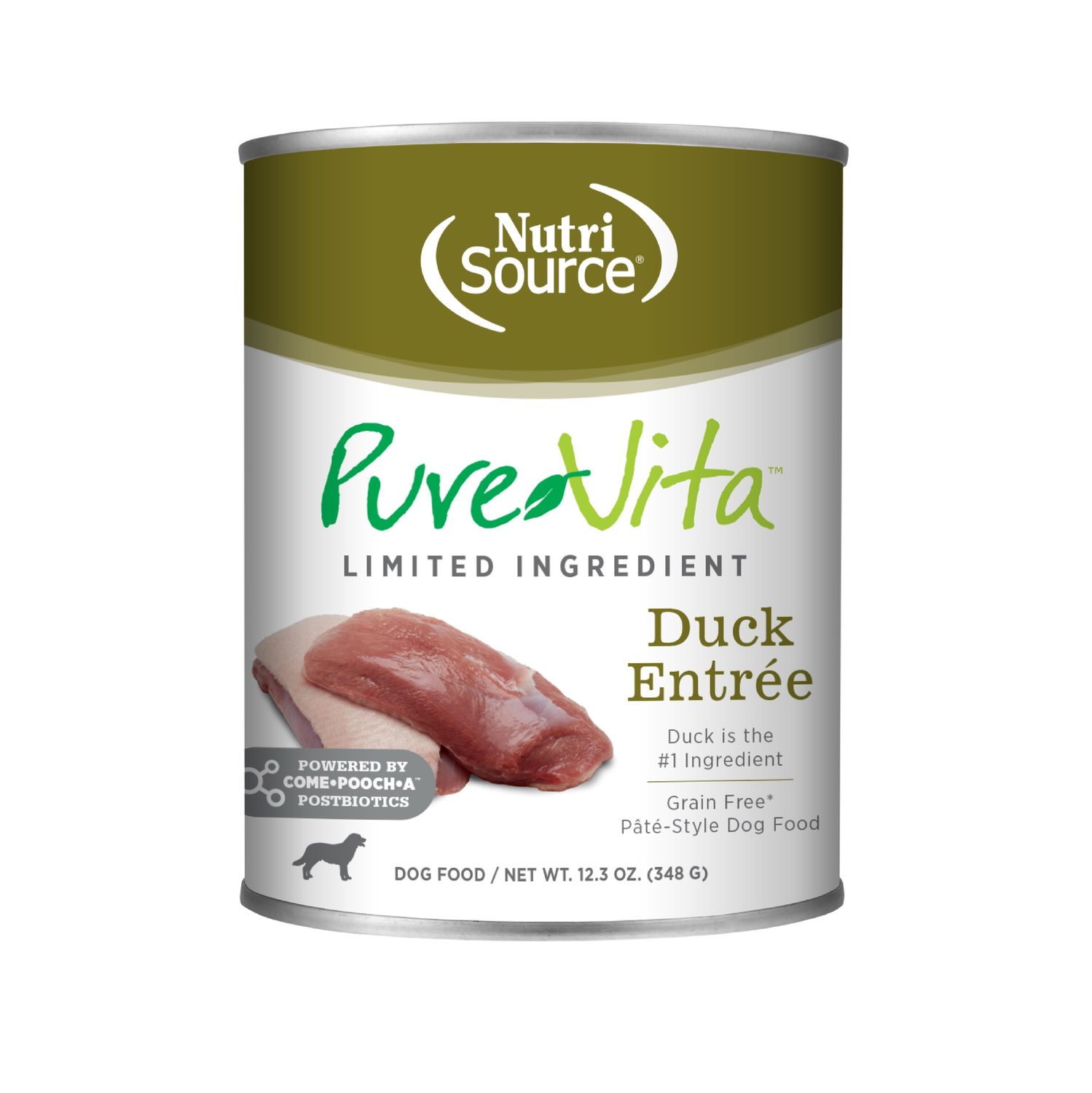 PureVita Duck Entree Grain Free Wet Dog Food, Size: 12.3oz