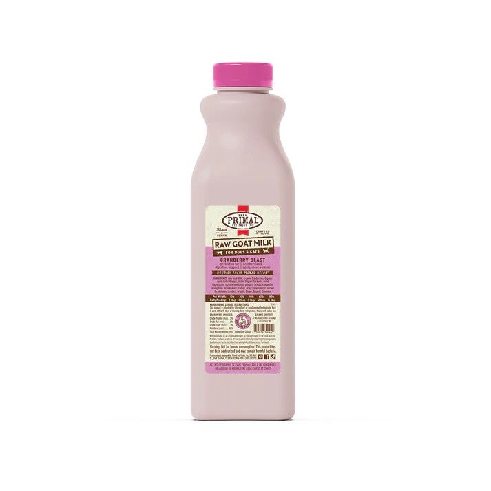 Primal Raw Goat Milk for Cats &amp; Dogs Cranberry Blast Recipe, Size: 32oz