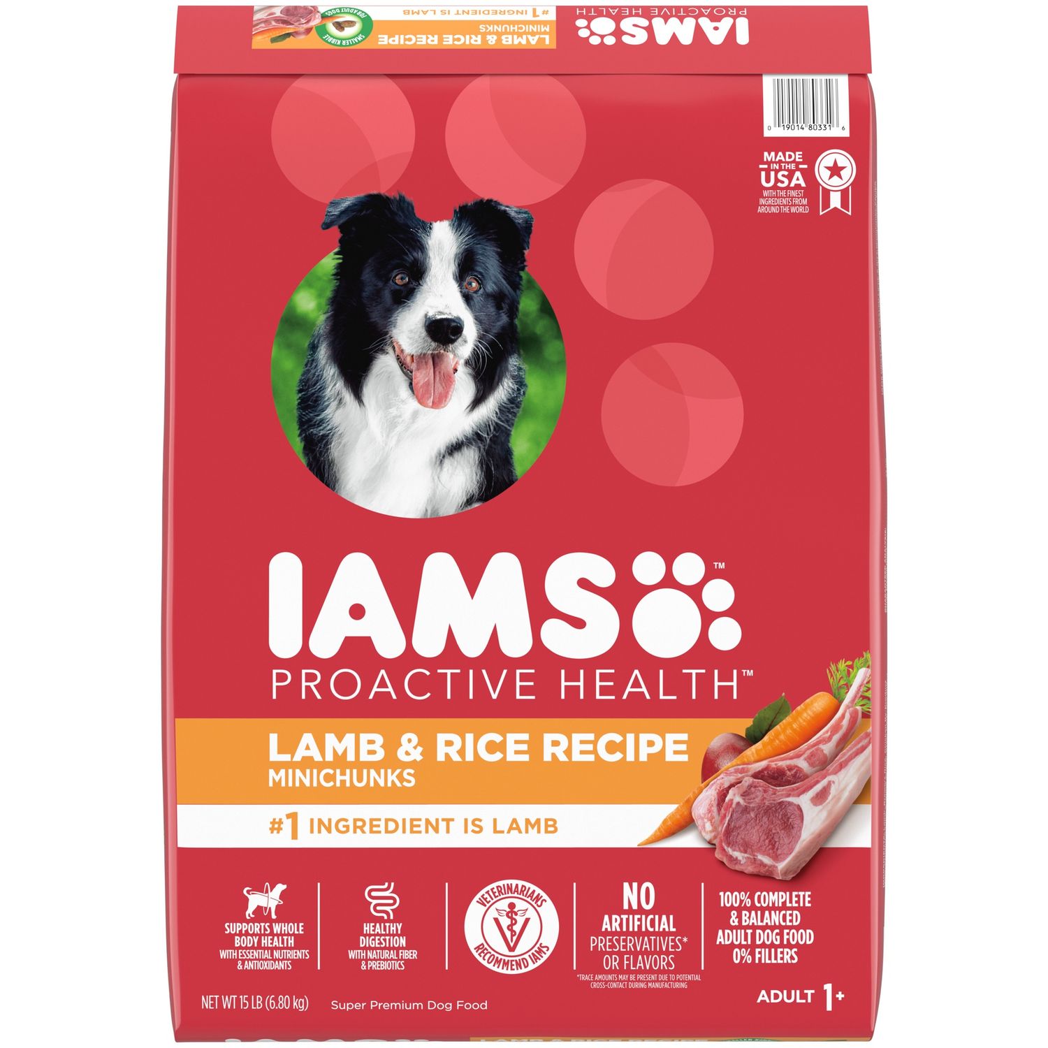 Iams Proactive Health Lamb &amp; Rice Minichunks Dry Dog Food, Size: 15lb