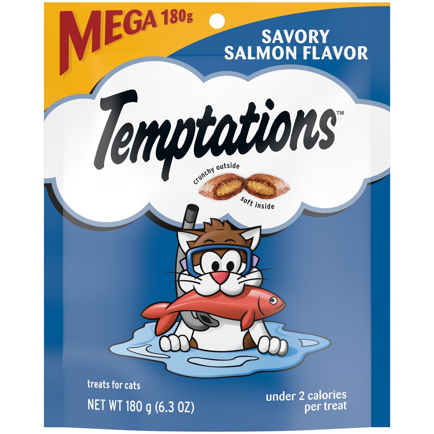 Temptations Classic Savory Salmon Flavor Cat Treats, Size: 6.3oz