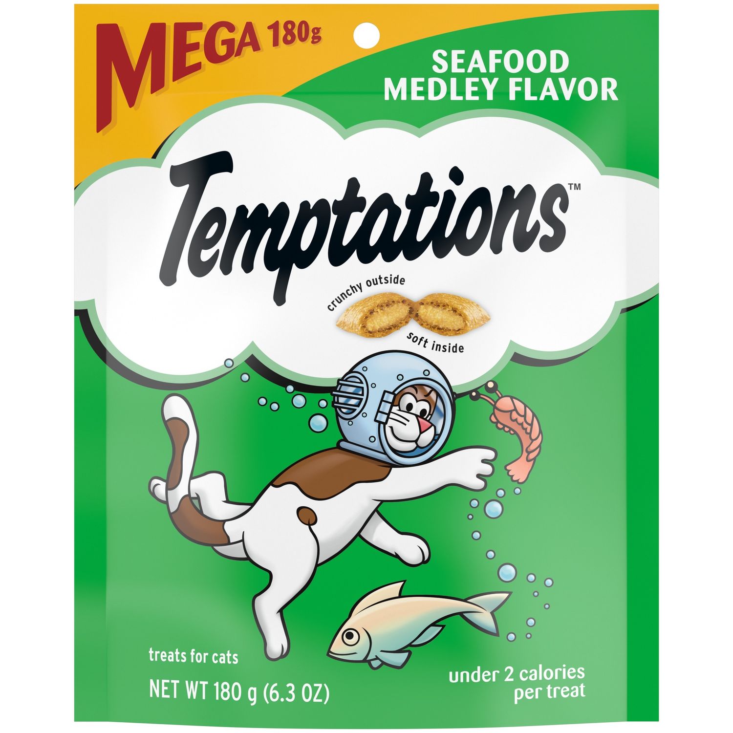 Temptations Classic Seafood Medley Flavor Cat Treats, Size: 6.3oz