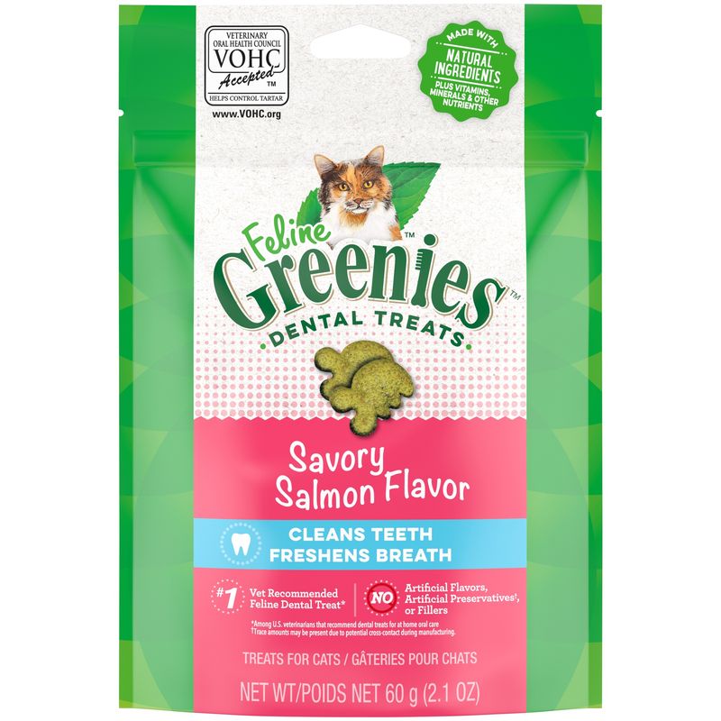 Feline Greenies Dental Care Savory Salmon Flavor Cat Treats