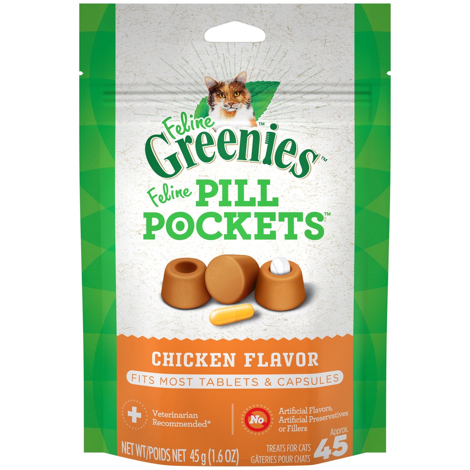 Feline Greenies Pill Pockets Chicken Flavor Cat Treats