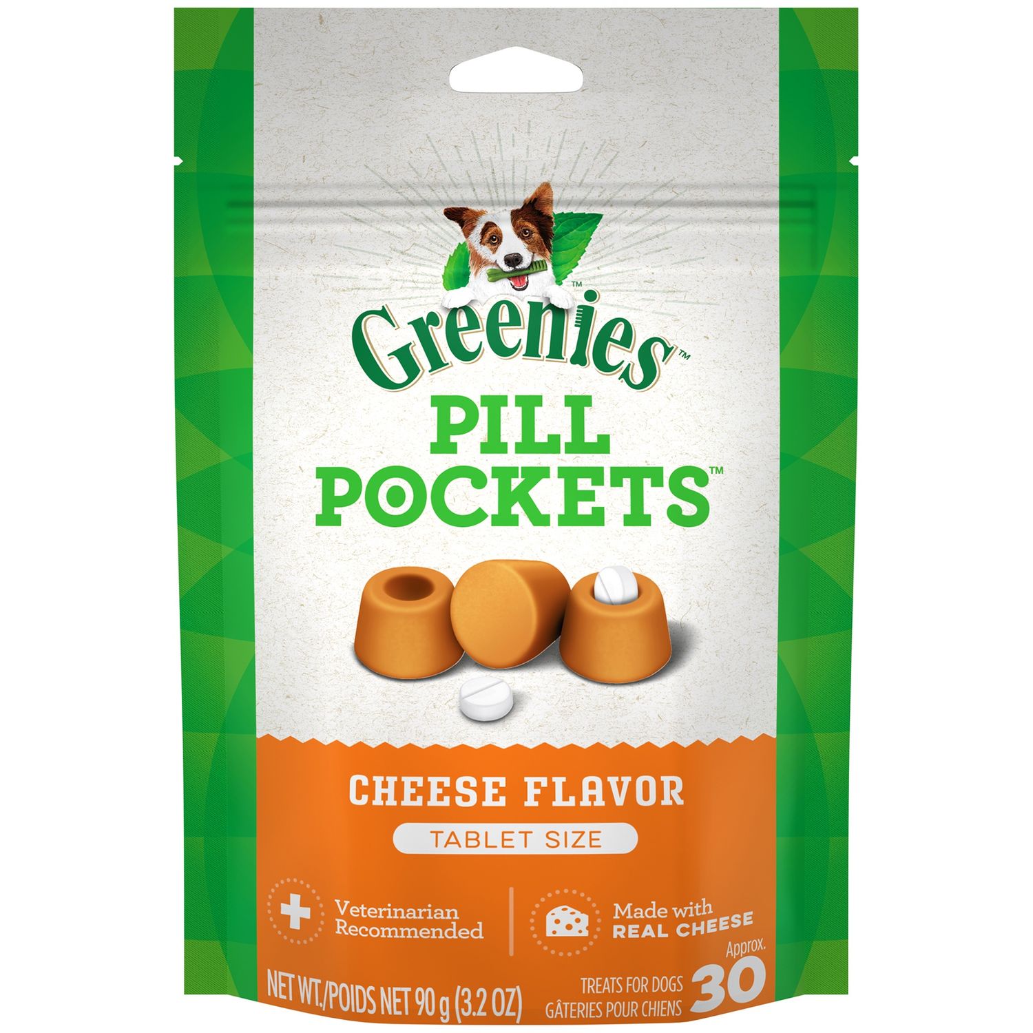 Greenies Pill Pockets Cheese Flavor Dog Treats, Size: Tablet, Package Size: 30 count